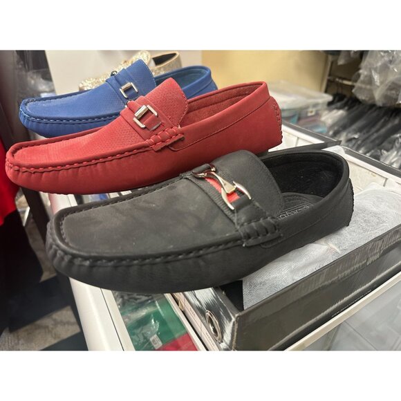 NIB Men's slip on loafers Bravo Royal Blue, Red or Black sizes 9-14 vary by colo - Picture 1 of 6